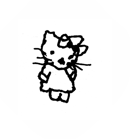 wonky felt marker drawing of sanrio hello kitty