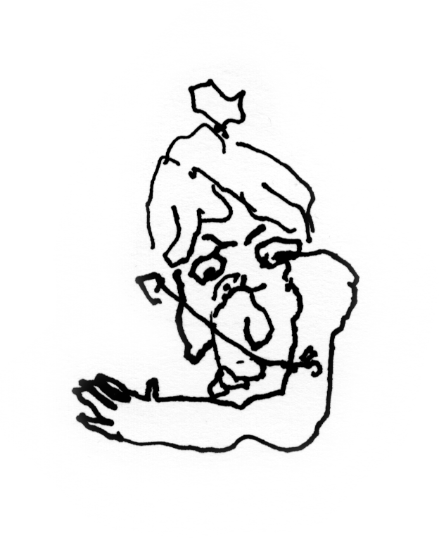 wonky felt marker drawing of nyripliiats tatooing them selves